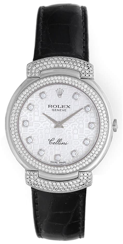 rolex 18k white gold silver baton dial cellini ladies|Rolex cellini prince.